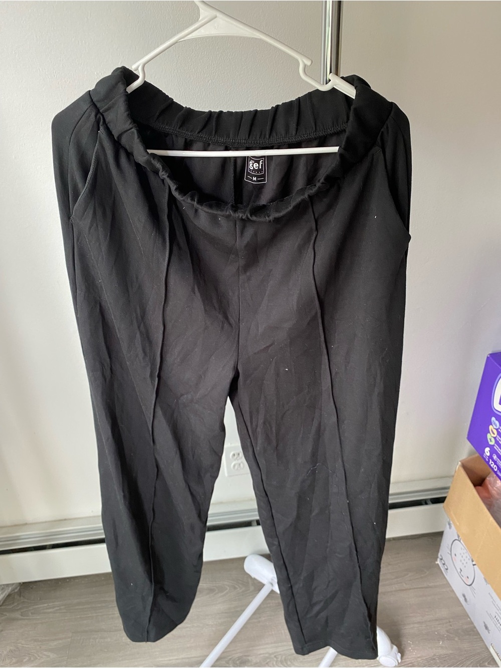 S.E.F. Black Men’s Elastic Waist Pants